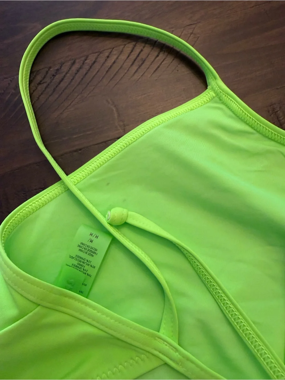 SKIMS Neon Lime One-Piece high neck halter Swim Top